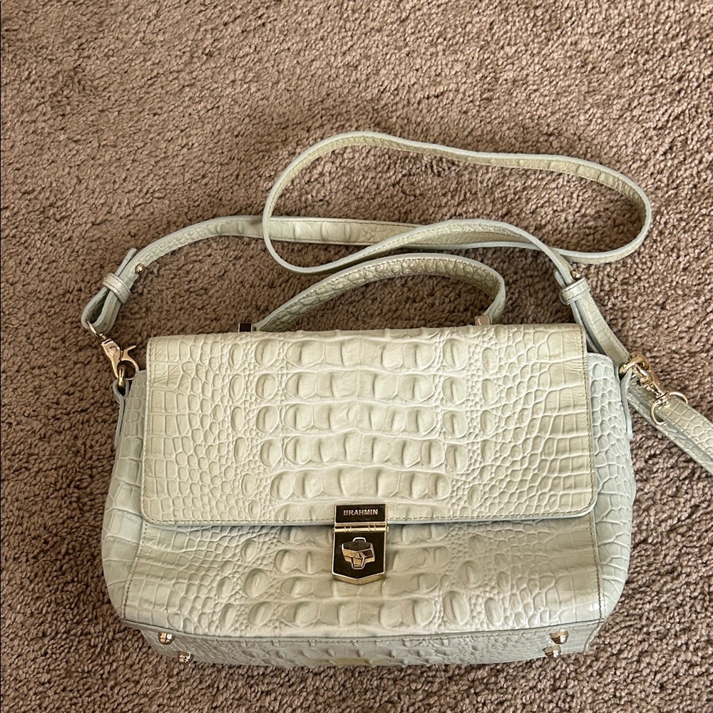 Brahmin Croc-Embossed Crossbody Bag